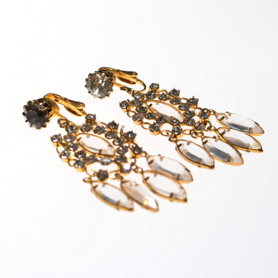 Vintage 1950s Juliana Clear Diamante Rhinestone Chandelier Earrings by Juliana - Vintage Meet Modern Vintage Jewelry - Chicago, Illinois - #oldhollywoodglamour #vintagemeetmodern #designervintage #jewelrybox #antiquejewelry #vintagejewelry