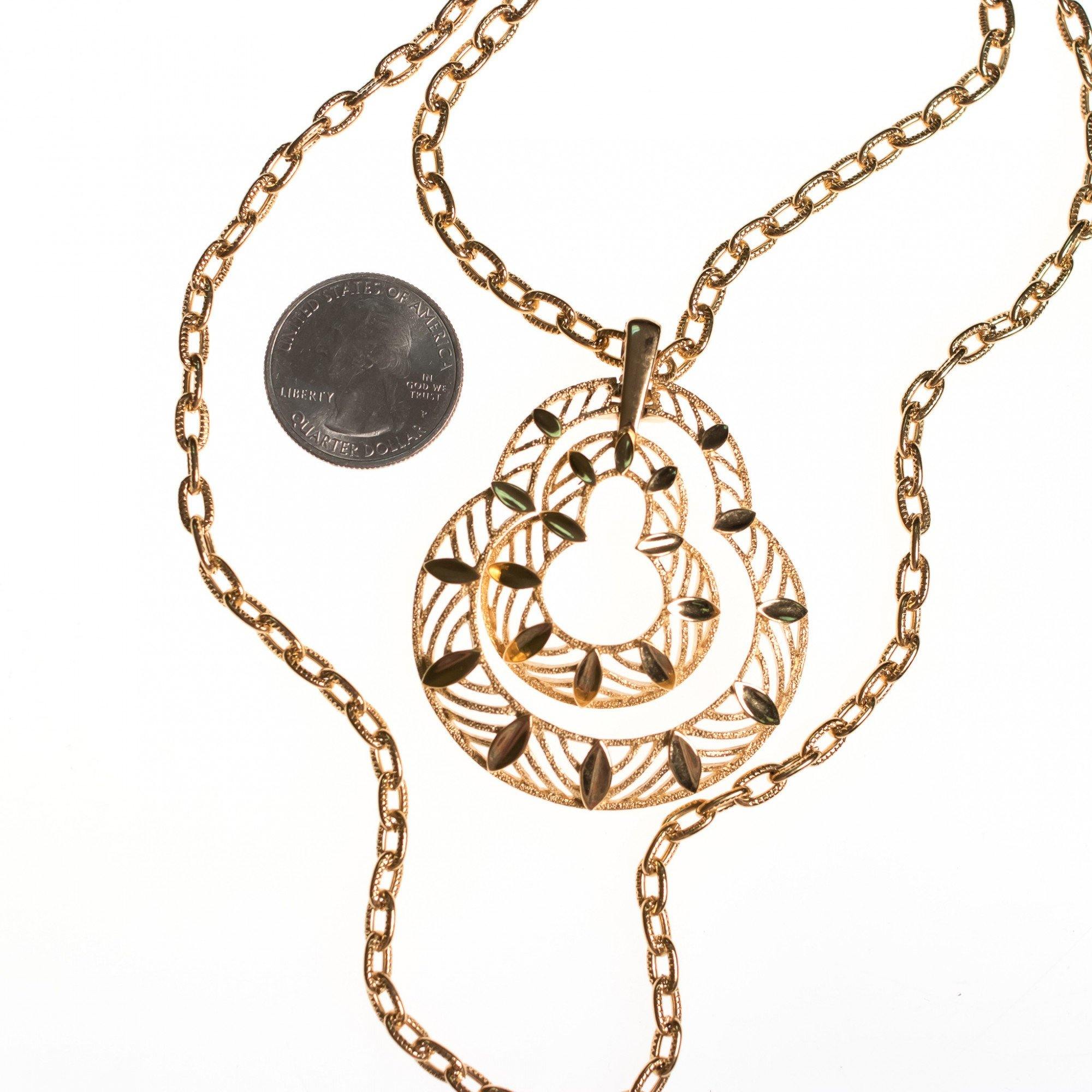 Vintage Crown Trifari Modernist Pendant Statement Necklace by Crown Trifari - Vintage Meet Modern Vintage Jewelry - Chicago, Illinois - #oldhollywoodglamour #vintagemeetmodern #designervintage #jewelrybox #antiquejewelry #vintagejewelry