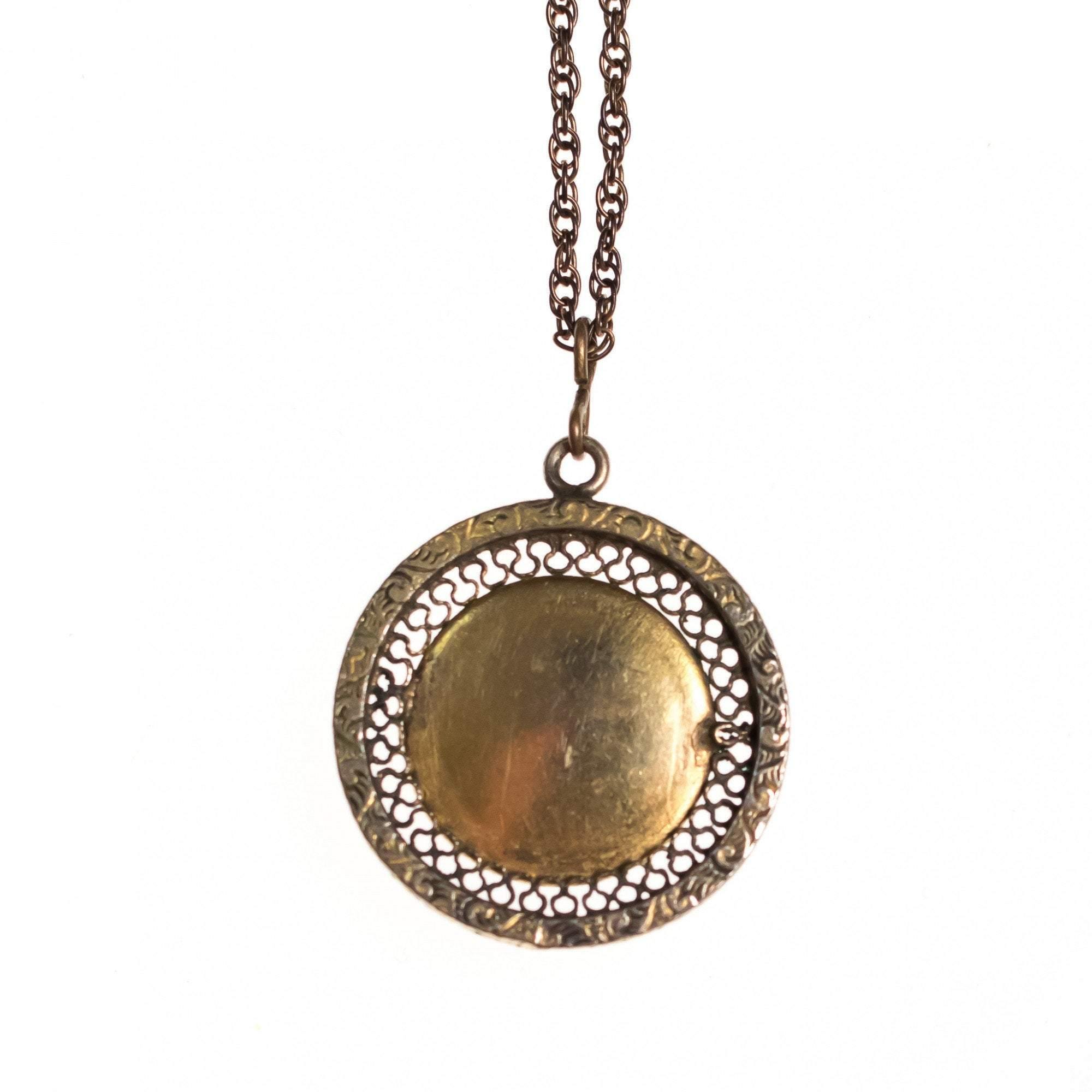 Vintage Art Deco Era Jade Glass Gold Filled Pendant Necklace by Art Deco Era - Vintage Meet Modern Vintage Jewelry - Chicago, Illinois - #oldhollywoodglamour #vintagemeetmodern #designervintage #jewelrybox #antiquejewelry #vintagejewelry