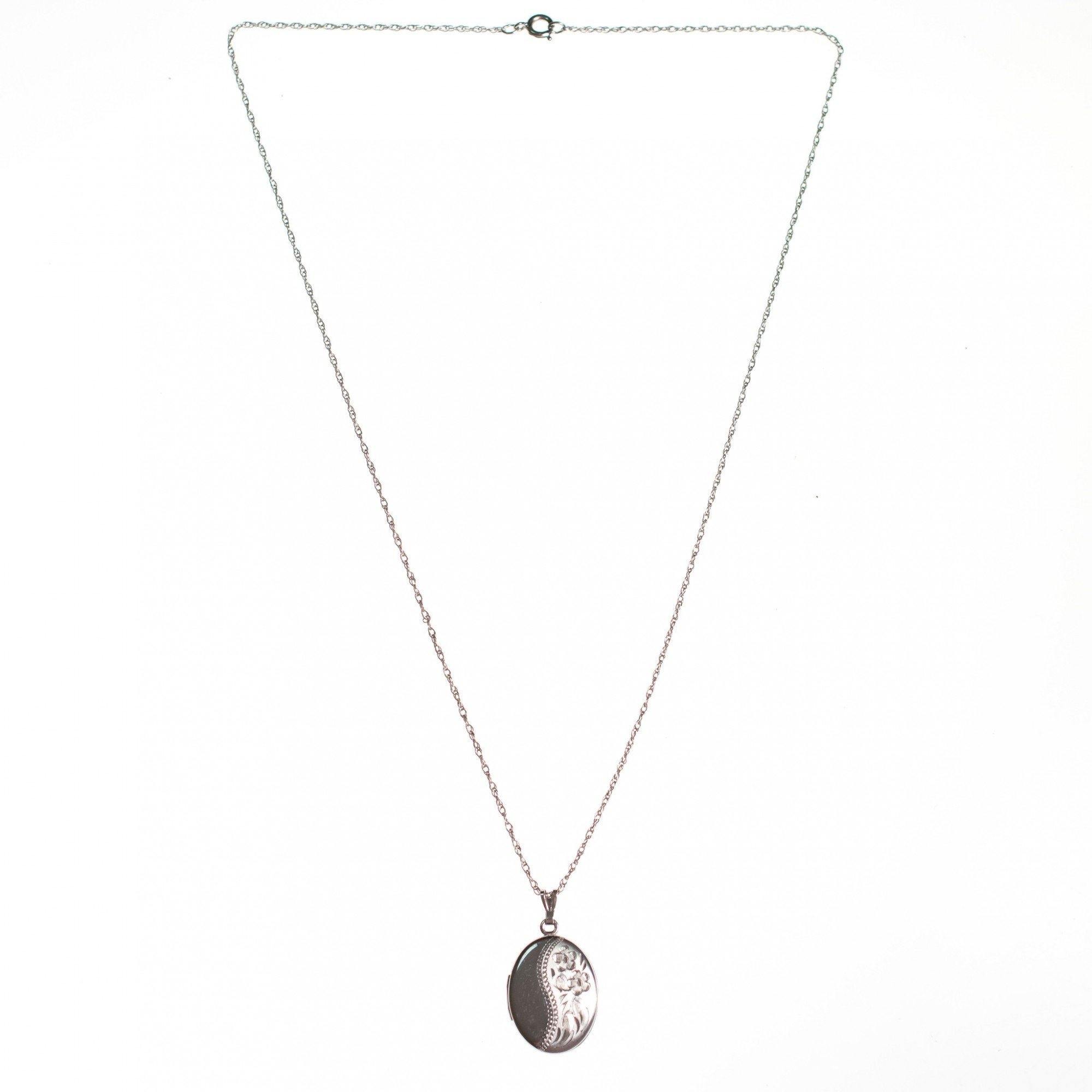 Vintage Art Nouveau Sterling Silver Embossed Locket by Sterling SIlver - Vintage Meet Modern Vintage Jewelry - Chicago, Illinois - #oldhollywoodglamour #vintagemeetmodern #designervintage #jewelrybox #antiquejewelry #vintagejewelry