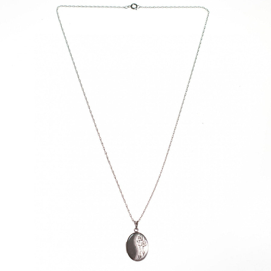 Vintage Art Nouveau Sterling Silver Embossed Locket by Sterling SIlver - Vintage Meet Modern Vintage Jewelry - Chicago, Illinois - #oldhollywoodglamour #vintagemeetmodern #designervintage #jewelrybox #antiquejewelry #vintagejewelry