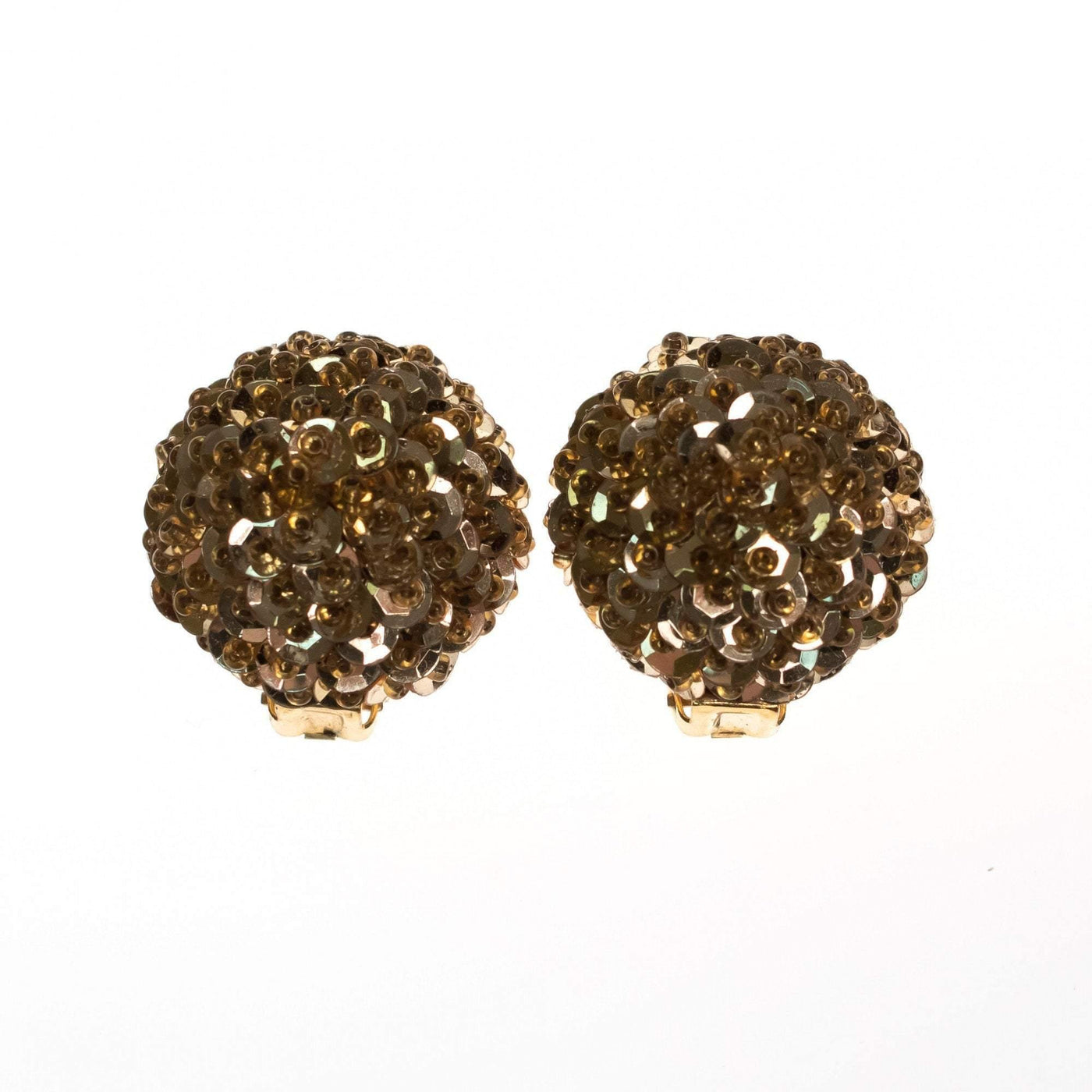 Vintage 1950s Gold Sequin Earrings
