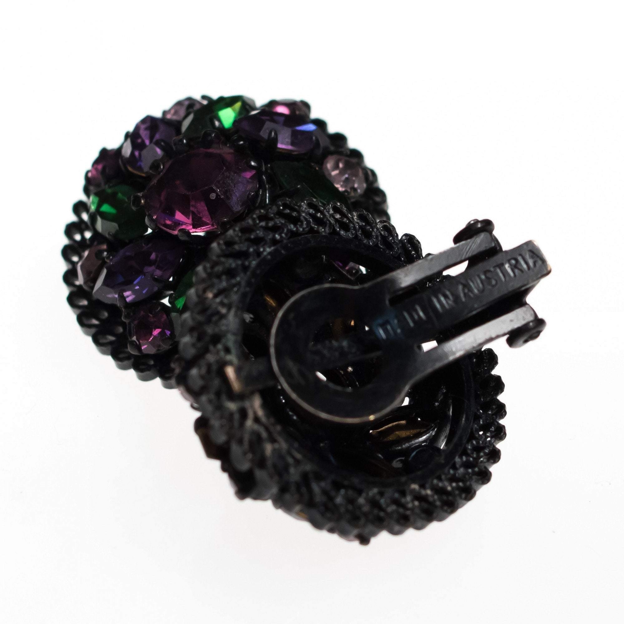Vintage Made in Austria Purple, Green and Black Earrings by Made in Austria - Vintage Meet Modern Vintage Jewelry - Chicago, Illinois - #oldhollywoodglamour #vintagemeetmodern #designervintage #jewelrybox #antiquejewelry #vintagejewelry
