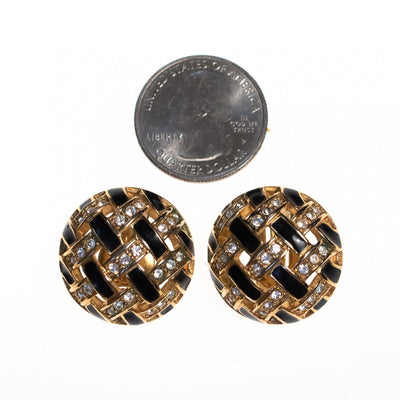 Vintage Swarovski Black Diamante Checkerboard Earrings by Swarovski - Vintage Meet Modern Vintage Jewelry - Chicago, Illinois - #oldhollywoodglamour #vintagemeetmodern #designervintage #jewelrybox #antiquejewelry #vintagejewelry