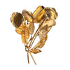 Vintage Gold Long Stem Rose Cluster Brooch with Rhinestone Trembler Centers by 1950s - Vintage Meet Modern Vintage Jewelry - Chicago, Illinois - #oldhollywoodglamour #vintagemeetmodern #designervintage #jewelrybox #antiquejewelry #vintagejewelry