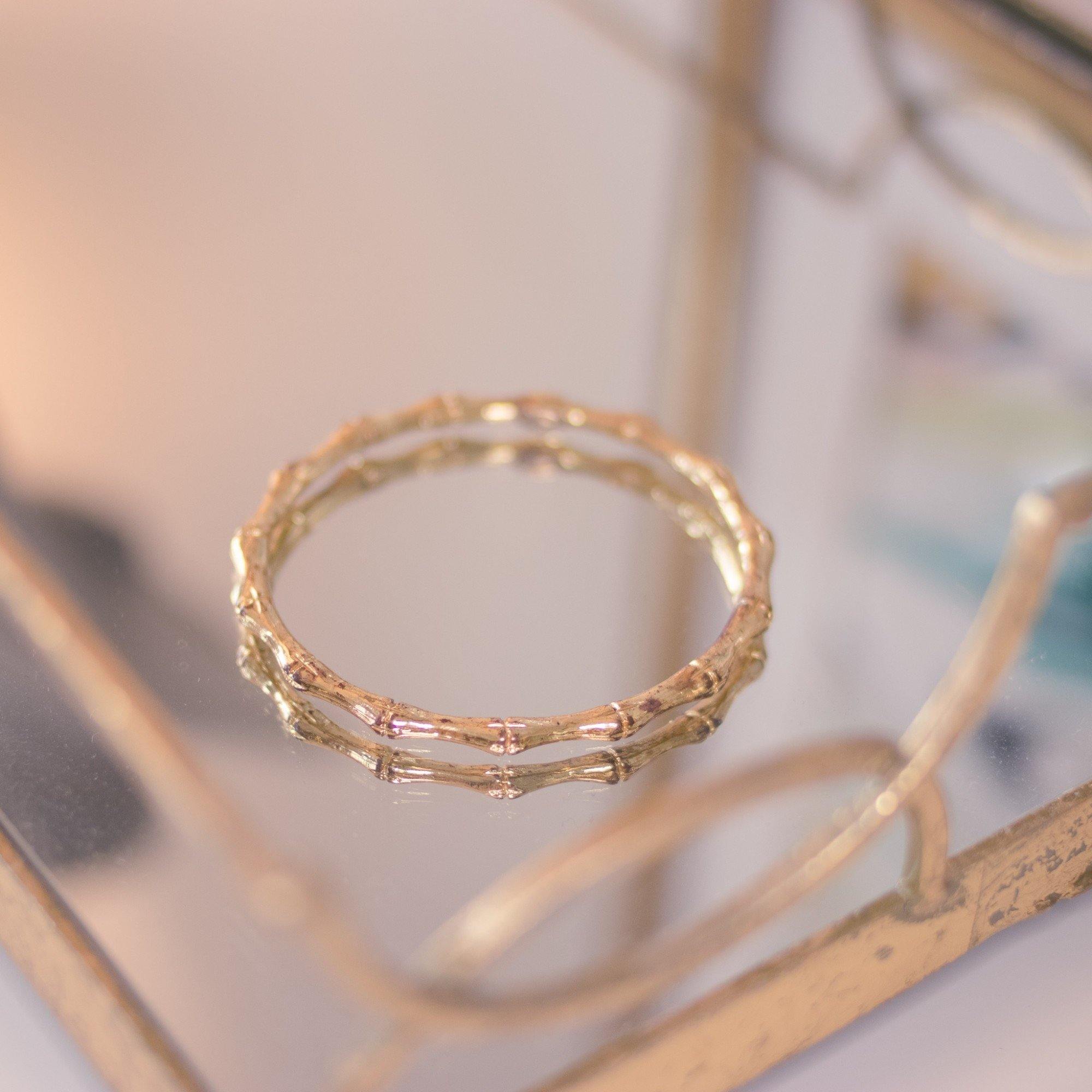 Vintage Kenneth Jay Lane Gold Bamboo Bangle Bracelet by Kenneth Jay Lane - Vintage Meet Modern Vintage Jewelry - Chicago, Illinois - #oldhollywoodglamour #vintagemeetmodern #designervintage #jewelrybox #antiquejewelry #vintagejewelry