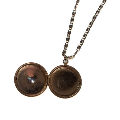 Vintage Victorian Revival Locket Necklace with Turquoise, Lapis, and Carnelian Art Glass by 1950s - Vintage Meet Modern Vintage Jewelry - Chicago, Illinois - #oldhollywoodglamour #vintagemeetmodern #designervintage #jewelrybox #antiquejewelry #vintagejewelry