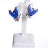 Vintage 1950s Blue Enamel Flower Earrings with Diamante Detailing by 1950s - Vintage Meet Modern Vintage Jewelry - Chicago, Illinois - #oldhollywoodglamour #vintagemeetmodern #designervintage #jewelrybox #antiquejewelry #vintagejewelry