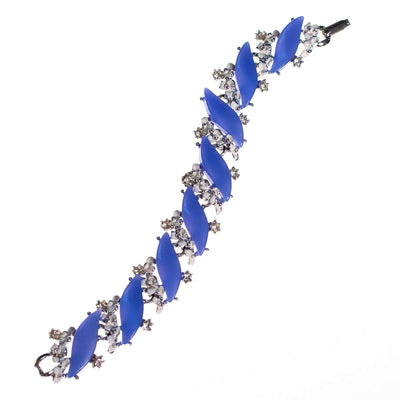 Vintage 1950s Blue and White Enamel Bracelet with Diamante Detailing by 1950s - Vintage Meet Modern Vintage Jewelry - Chicago, Illinois - #oldhollywoodglamour #vintagemeetmodern #designervintage #jewelrybox #antiquejewelry #vintagejewelry