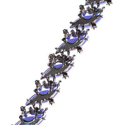 Vintage 1950s Blue and White Enamel Bracelet with Diamante Detailing by 1950s - Vintage Meet Modern Vintage Jewelry - Chicago, Illinois - #oldhollywoodglamour #vintagemeetmodern #designervintage #jewelrybox #antiquejewelry #vintagejewelry