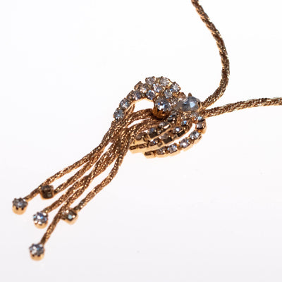 Vintage 1950s Mid Century Modern Rhinestone Tassel Necklace by 1950s - Vintage Meet Modern Vintage Jewelry - Chicago, Illinois - #oldhollywoodglamour #vintagemeetmodern #designervintage #jewelrybox #antiquejewelry #vintagejewelry