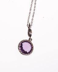 Vintage Minimalist Art Deco Amethyst Pendant Necklace by Art Deco - Vintage Meet Modern Vintage Jewelry - Chicago, Illinois - #oldhollywoodglamour #vintagemeetmodern #designervintage #jewelrybox #antiquejewelry #vintagejewelry