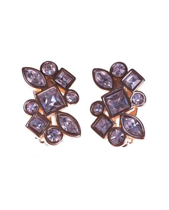 Vintage 1980s Swarovski Crystal Earrings with Gold Plate Detailing by Swarovski - Vintage Meet Modern Vintage Jewelry - Chicago, Illinois - #oldhollywoodglamour #vintagemeetmodern #designervintage #jewelrybox #antiquejewelry #vintagejewelry