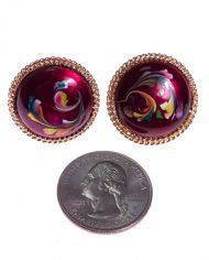 Vintage Florenza Earrings with Red Multi-Color Enamel Detailing by Florenza - Vintage Meet Modern Vintage Jewelry - Chicago, Illinois - #oldhollywoodglamour #vintagemeetmodern #designervintage #jewelrybox #antiquejewelry #vintagejewelry