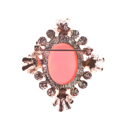 Vintage 1990s Aurora Borealis Cameo Brooch with Rhinestone Detailing by 1990s - Vintage Meet Modern Vintage Jewelry - Chicago, Illinois - #oldhollywoodglamour #vintagemeetmodern #designervintage #jewelrybox #antiquejewelry #vintagejewelry
