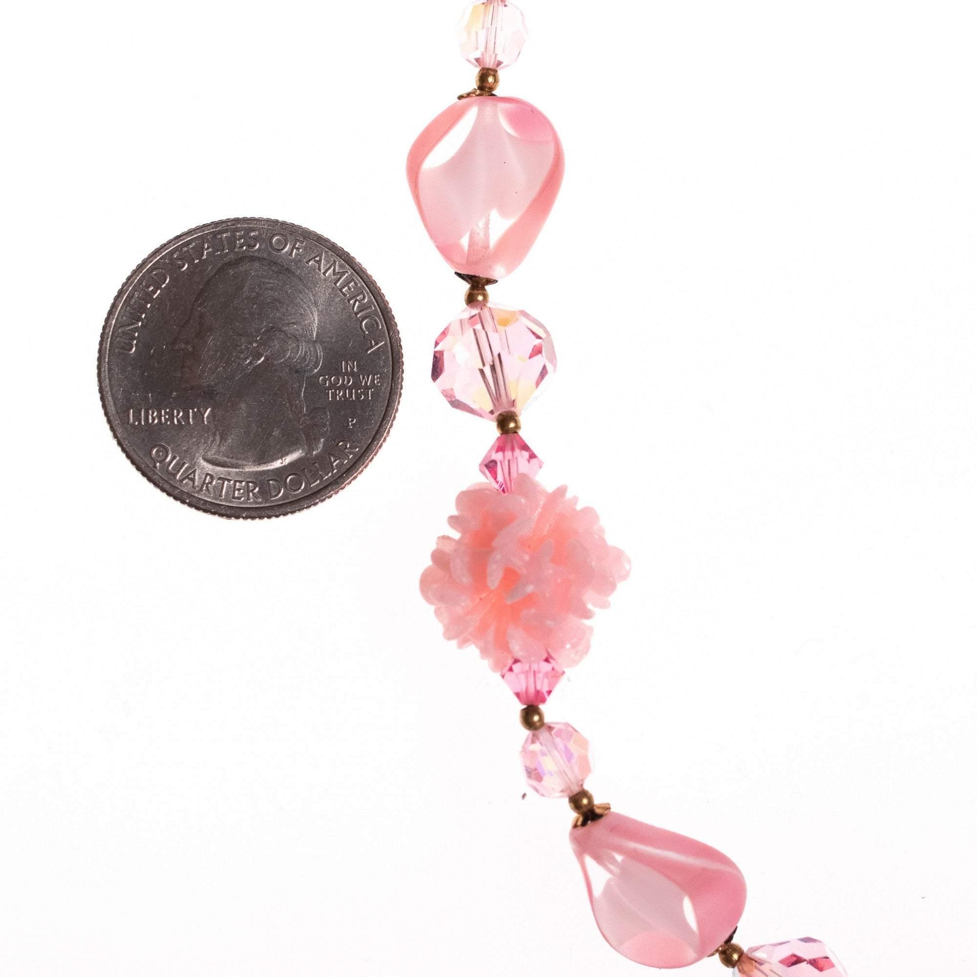 Vintage Regency Pink Crystal and Lucite Necklace by Regency - Vintage Meet Modern Vintage Jewelry - Chicago, Illinois - #oldhollywoodglamour #vintagemeetmodern #designervintage #jewelrybox #antiquejewelry #vintagejewelry