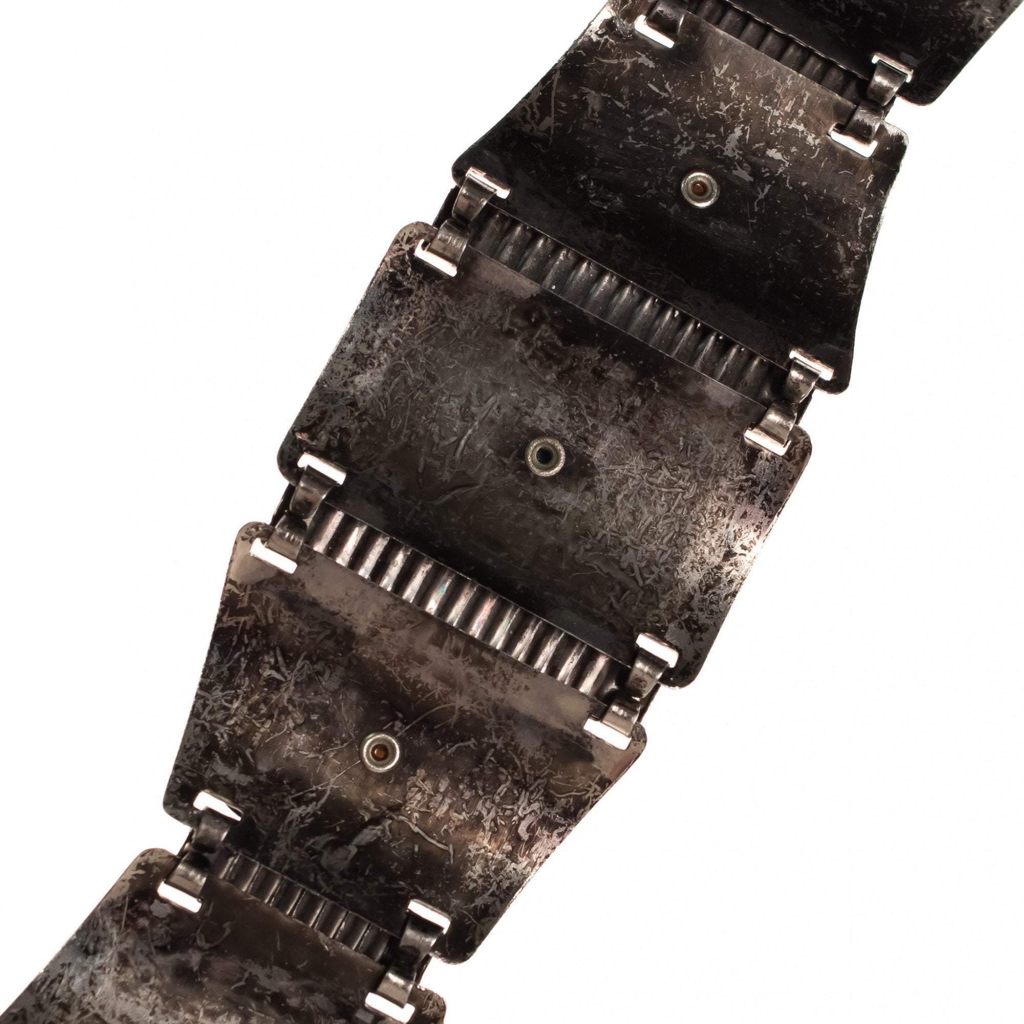 Vintage Boho Chic Mid Century Modern Silver and Turquoise Lucite Chunky Panel Bracelet by Mid Century Modern - Vintage Meet Modern Vintage Jewelry - Chicago, Illinois - #oldhollywoodglamour #vintagemeetmodern #designervintage #jewelrybox #antiquejewelry #vintagejewelry