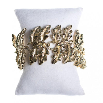 Vintage Mid Century Modern Wide Oak Leaf Bracelet by Mid Century Modern - Vintage Meet Modern Vintage Jewelry - Chicago, Illinois - #oldhollywoodglamour #vintagemeetmodern #designervintage #jewelrybox #antiquejewelry #vintagejewelry