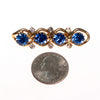 Vintage Blue Rhinestone Bar Pin by 1950s - Vintage Meet Modern Vintage Jewelry - Chicago, Illinois - #oldhollywoodglamour #vintagemeetmodern #designervintage #jewelrybox #antiquejewelry #vintagejewelry