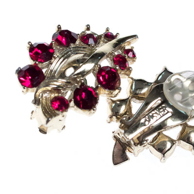Vintage Lisner Red Rhinestone Earrings by Lisner - Vintage Meet Modern Vintage Jewelry - Chicago, Illinois - #oldhollywoodglamour #vintagemeetmodern #designervintage #jewelrybox #antiquejewelry #vintagejewelry