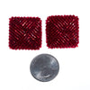 Vintage 1980s Square Red Seed Bead Earrings by 1980s - Vintage Meet Modern Vintage Jewelry - Chicago, Illinois - #oldhollywoodglamour #vintagemeetmodern #designervintage #jewelrybox #antiquejewelry #vintagejewelry