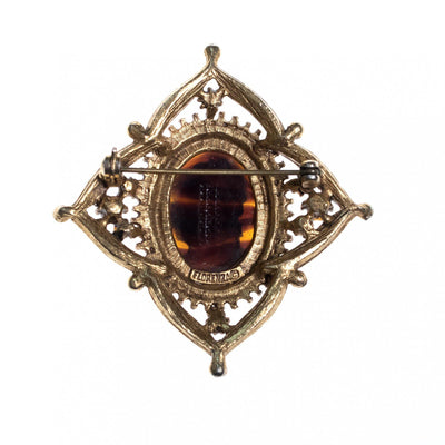 Vintage Florenza Cameo Tortoise with Faux Pearls by Florenza - Vintage Meet Modern Vintage Jewelry - Chicago, Illinois - #oldhollywoodglamour #vintagemeetmodern #designervintage #jewelrybox #antiquejewelry #vintagejewelry