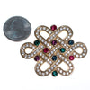 Vintage Swarovski Bejeweled Royal Colors Crystal Knot Brooch by Swarovski - Vintage Meet Modern Vintage Jewelry - Chicago, Illinois - #oldhollywoodglamour #vintagemeetmodern #designervintage #jewelrybox #antiquejewelry #vintagejewelry