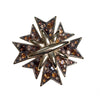 Vintage Kenneth Jay Lane Bejeweled Maltese Cross Brooch with Gunmetal, Amber, and Champagne Rhinestones by Kenneth Jay Lane - Vintage Meet Modern Vintage Jewelry - Chicago, Illinois - #oldhollywoodglamour #vintagemeetmodern #designervintage #jewelrybox #antiquejewelry #vintagejewelry