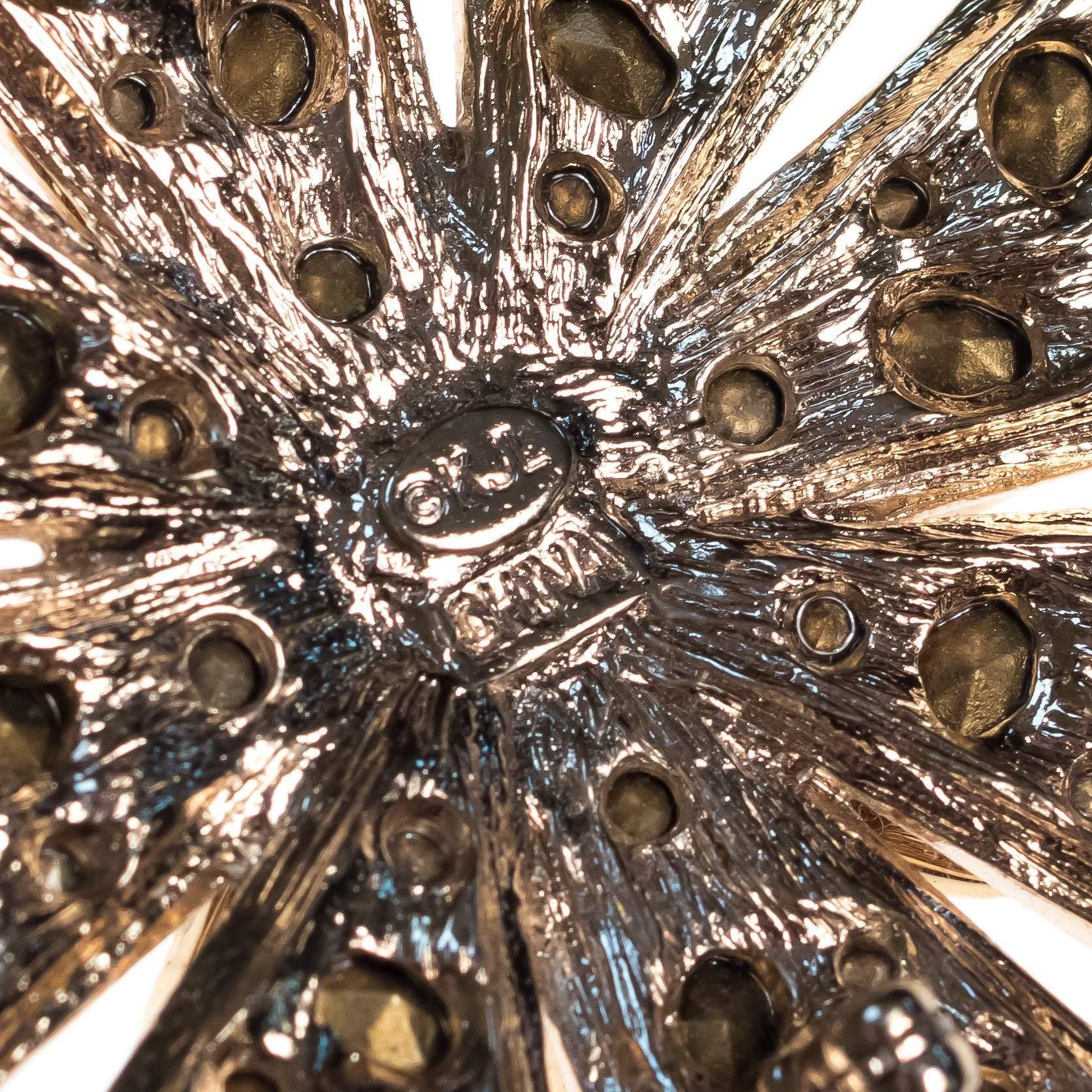 Vintage Kenneth Jay Lane Bejeweled Maltese Cross Brooch with Gunmetal, Amber, and Champagne Rhinestones by Kenneth Jay Lane - Vintage Meet Modern Vintage Jewelry - Chicago, Illinois - #oldhollywoodglamour #vintagemeetmodern #designervintage #jewelrybox #antiquejewelry #vintagejewelry