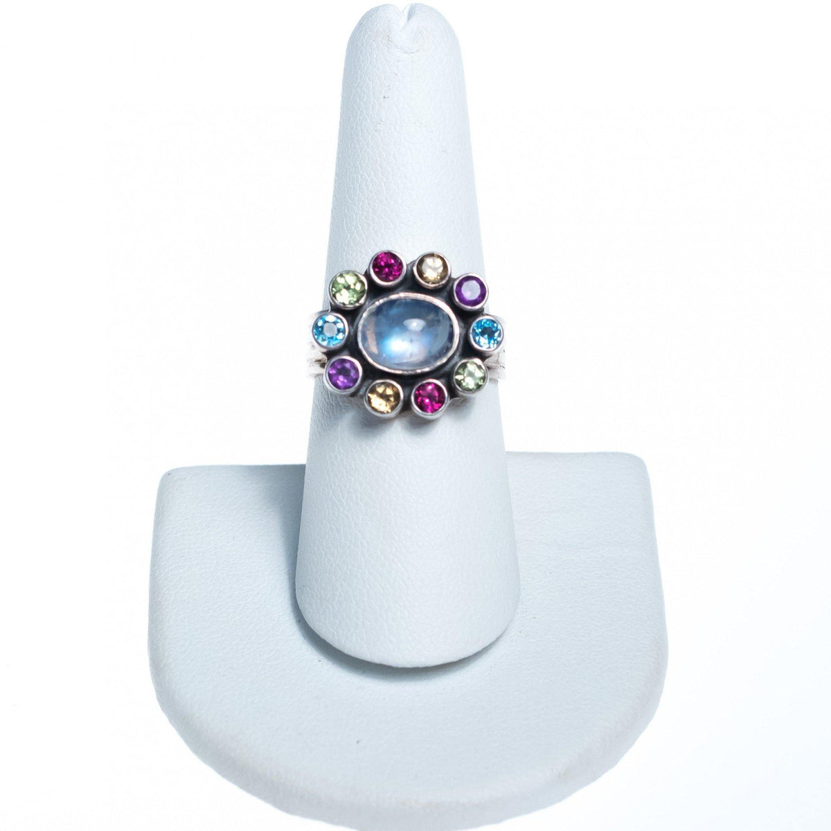 Vintage Nicky Butler Moonstone and Semi Precious Gemstone Ring