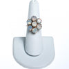 Vintage Opaline Rhinestone Blossom Statement Ring by 1950s - Vintage Meet Modern Vintage Jewelry - Chicago, Illinois - #oldhollywoodglamour #vintagemeetmodern #designervintage #jewelrybox #antiquejewelry #vintagejewelry
