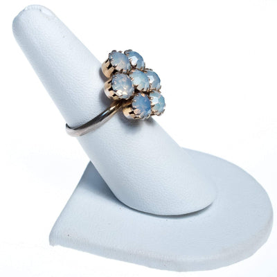 Vintage Opaline Rhinestone Blossom Statement Ring by 1950s - Vintage Meet Modern Vintage Jewelry - Chicago, Illinois - #oldhollywoodglamour #vintagemeetmodern #designervintage #jewelrybox #antiquejewelry #vintagejewelry