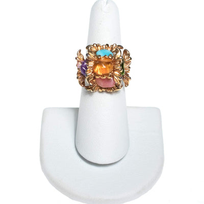 Vintage Judy Lee Colorful Cabochon Statement Ring by Judy Lee - Vintage Meet Modern Vintage Jewelry - Chicago, Illinois - #oldhollywoodglamour #vintagemeetmodern #designervintage #jewelrybox #antiquejewelry #vintagejewelry