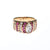 Vintage Marquise CZ Solitaire and Ruby 18kt Gold Plated Ring