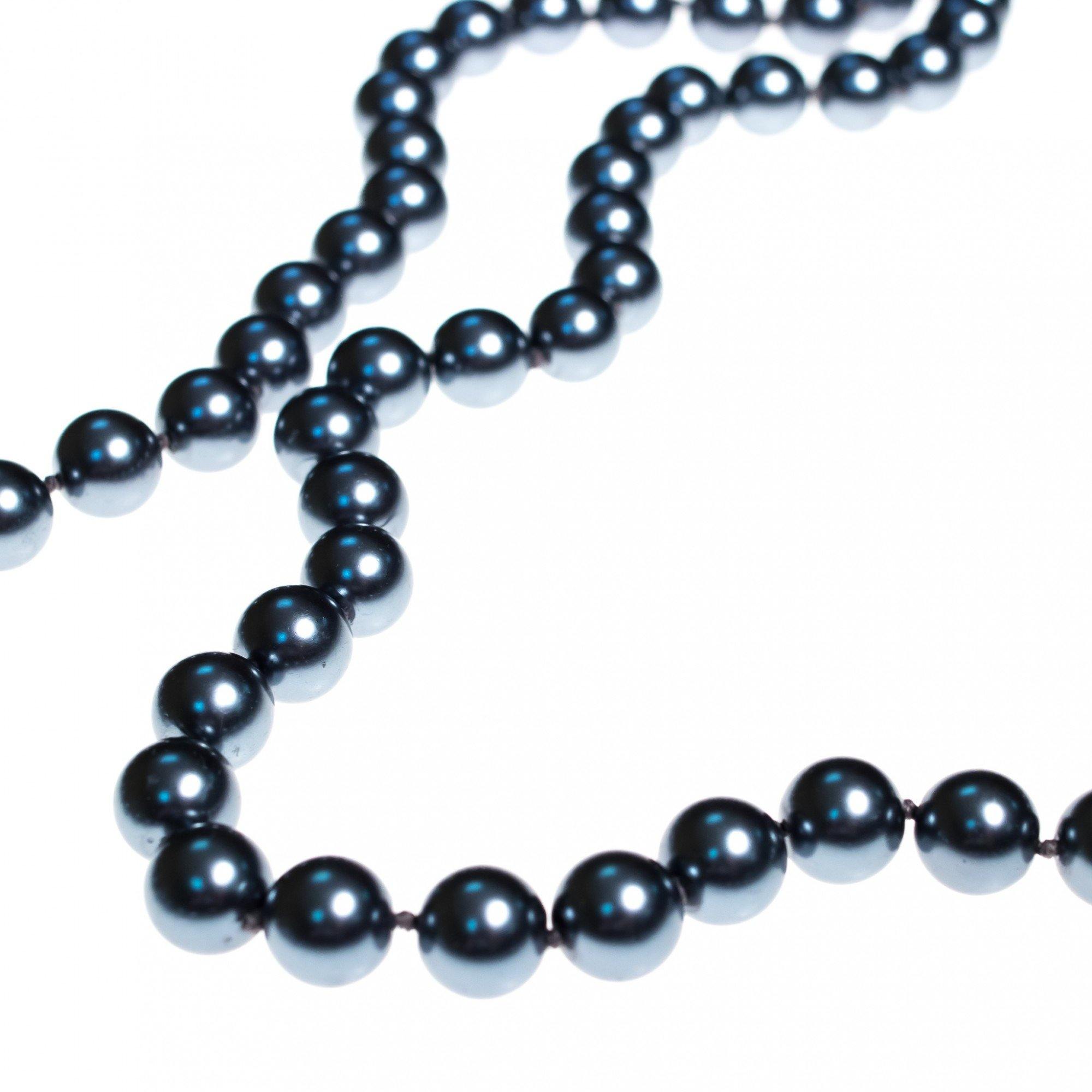 Vintage Graziano Long Black Pearl Necklace by RJ Graziano - Vintage Meet Modern Vintage Jewelry - Chicago, Illinois - #oldhollywoodglamour #vintagemeetmodern #designervintage #jewelrybox #antiquejewelry #vintagejewelry