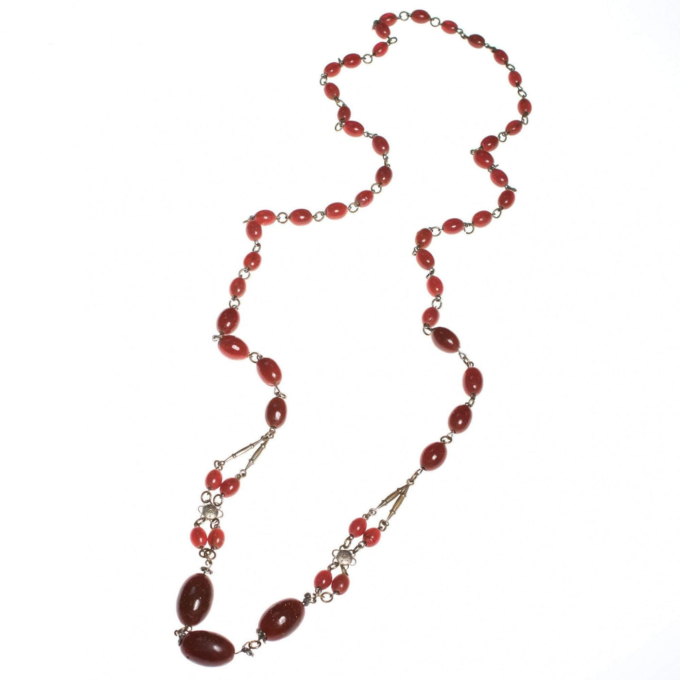 Vintage 1970s Gold Stone Necklace Bohemian Chic