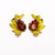 Vintage Tara Yellow and Brown Rhinestone Earrings