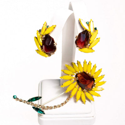 Vintage Tara Yellow and Amber Rhinestone Sunflower Brooch by tara - Vintage Meet Modern Vintage Jewelry - Chicago, Illinois - #oldhollywoodglamour #vintagemeetmodern #designervintage #jewelrybox #antiquejewelry #vintagejewelry