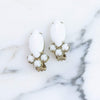 Vintage White Milk Glass Statement Earrings by Unsigned Beauties - Vintage Meet Modern Vintage Jewelry - Chicago, Illinois - #oldhollywoodglamour #vintagemeetmodern #designervintage #jewelrybox #antiquejewelry #vintagejewelry