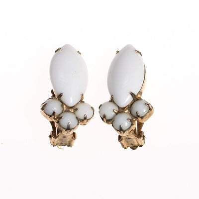 Vintage White Milk Glass Statement Earrings by Unsigned Beauties - Vintage Meet Modern Vintage Jewelry - Chicago, Illinois - #oldhollywoodglamour #vintagemeetmodern #designervintage #jewelrybox #antiquejewelry #vintagejewelry