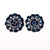 Vintage Sapphire Blue and Aurora Borealis Rhinestone Medallion Earrings