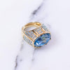 Vintage Kenneth Jay Lane Blue Crystal and Pave Statement Ring by Kenneth Jay Lane - Vintage Meet Modern Vintage Jewelry - Chicago, Illinois - #oldhollywoodglamour #vintagemeetmodern #designervintage #jewelrybox #antiquejewelry #vintagejewelry