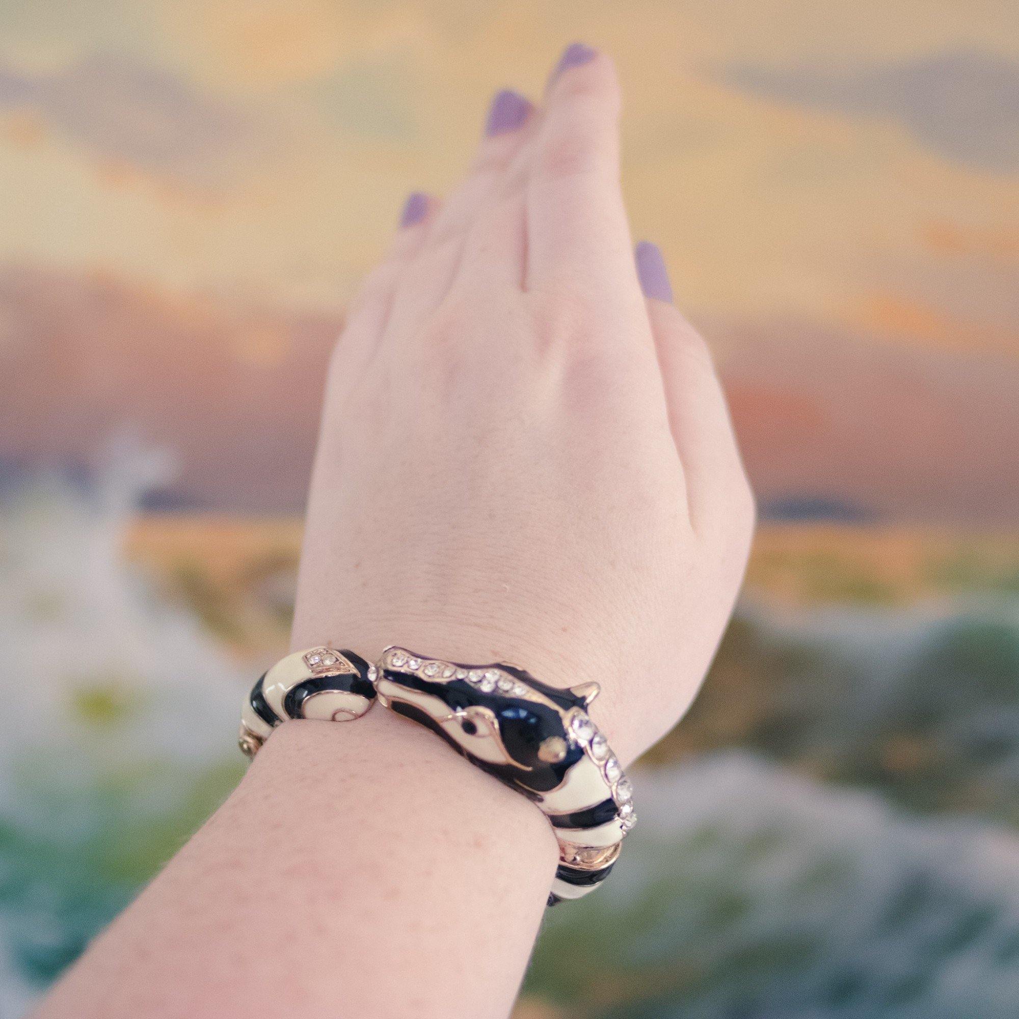 Vintage 1960s Zebra Bracelet by 1960s - Vintage Meet Modern Vintage Jewelry - Chicago, Illinois - #oldhollywoodglamour #vintagemeetmodern #designervintage #jewelrybox #antiquejewelry #vintagejewelry