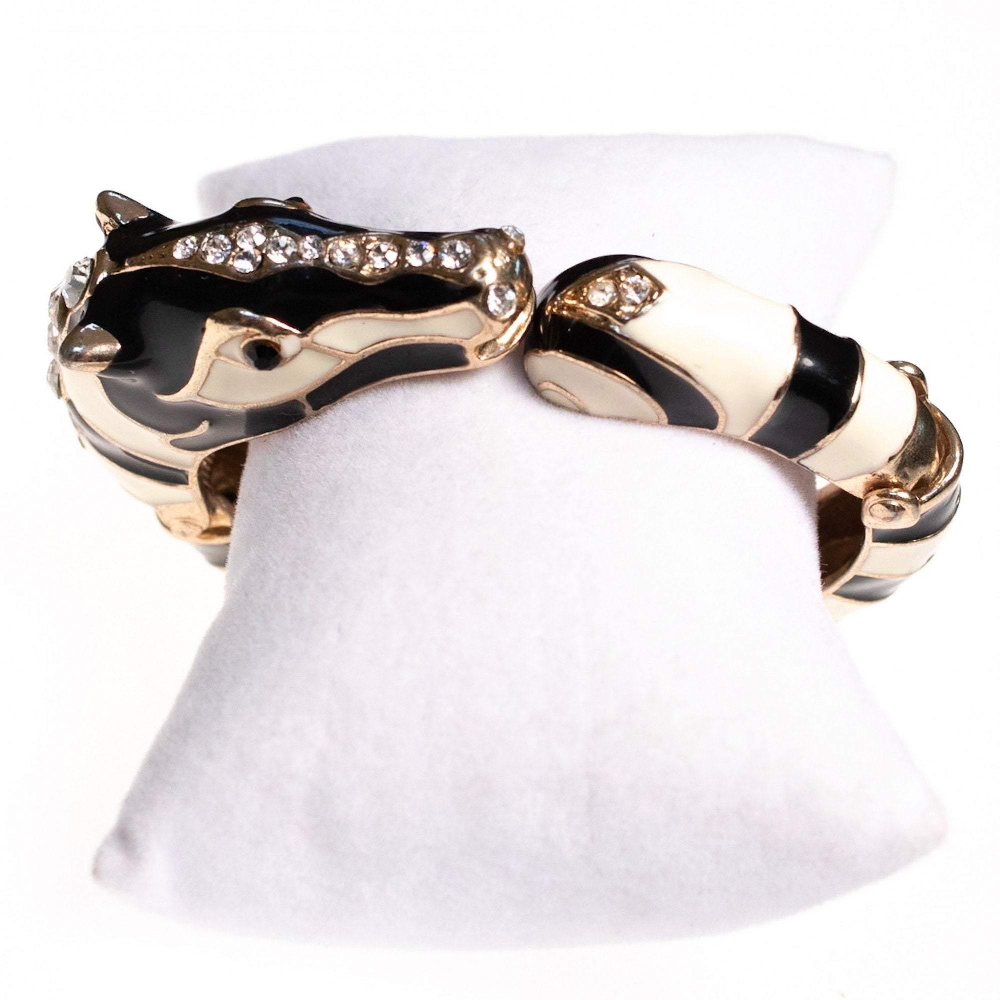 Vintage 1960s Zebra Bracelet by 1960s - Vintage Meet Modern Vintage Jewelry - Chicago, Illinois - #oldhollywoodglamour #vintagemeetmodern #designervintage #jewelrybox #antiquejewelry #vintagejewelry