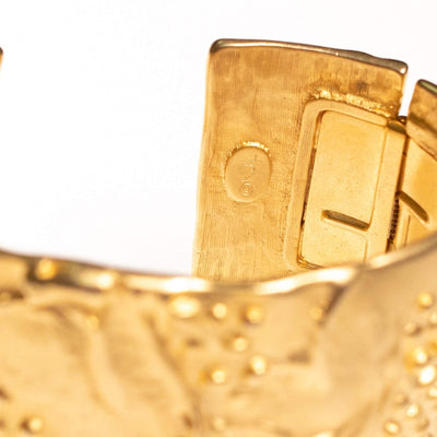 Vintage Kenneth Jay Lane Gold Cuff Bracelet by Kenneth Jay Lane - Vintage Meet Modern Vintage Jewelry - Chicago, Illinois - #oldhollywoodglamour #vintagemeetmodern #designervintage #jewelrybox #antiquejewelry #vintagejewelry
