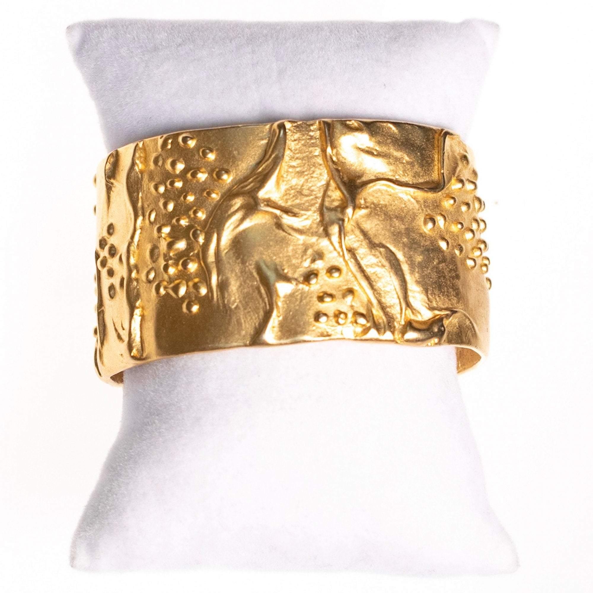 Vintage Kenneth Jay Lane Gold Cuff Bracelet by Kenneth Jay Lane - Vintage Meet Modern Vintage Jewelry - Chicago, Illinois - #oldhollywoodglamour #vintagemeetmodern #designervintage #jewelrybox #antiquejewelry #vintagejewelry