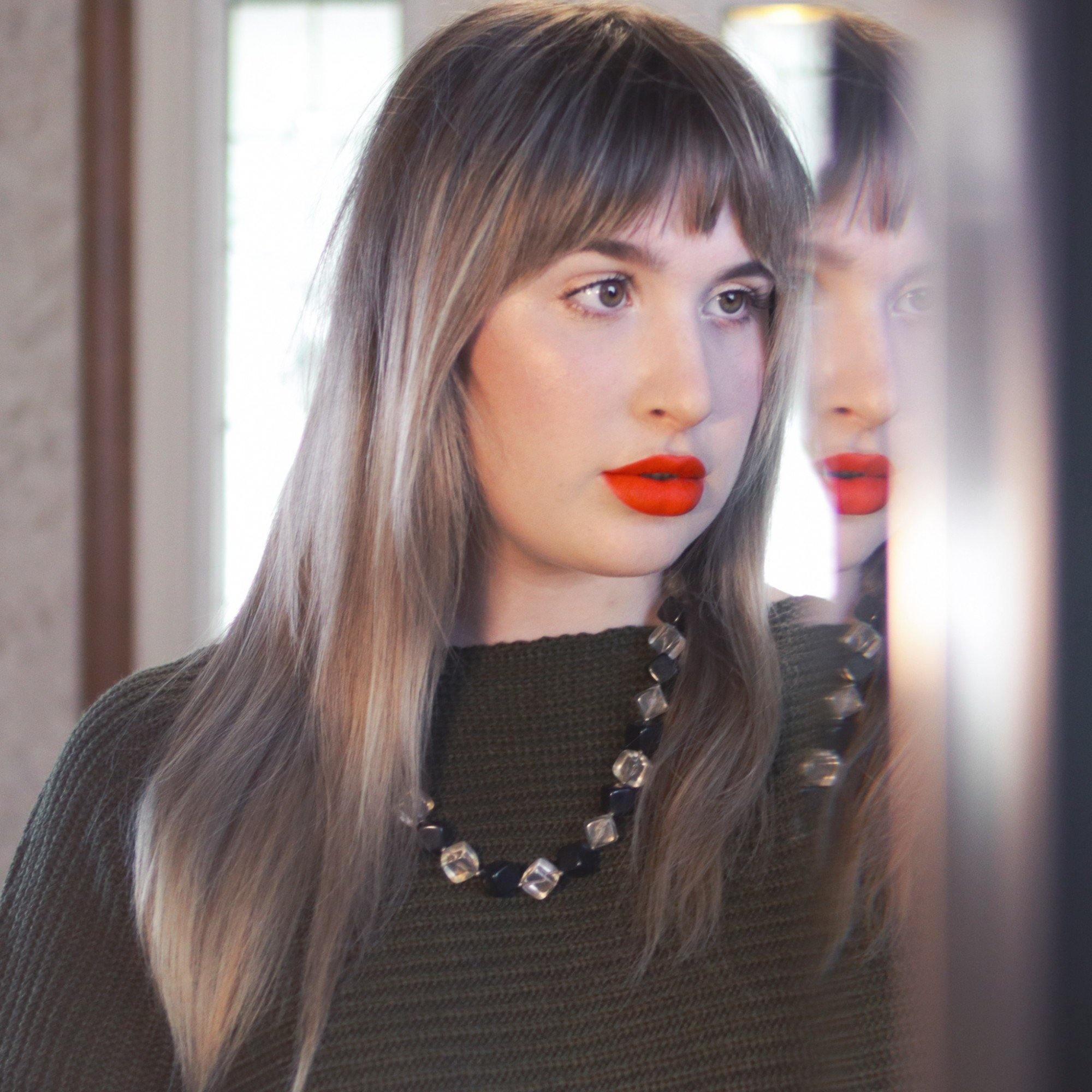 Vintage 1950s Square Clear and Black Chunky Lucite Beaded Necklace by Lucite - Vintage Meet Modern Vintage Jewelry - Chicago, Illinois - #oldhollywoodglamour #vintagemeetmodern #designervintage #jewelrybox #antiquejewelry #vintagejewelry