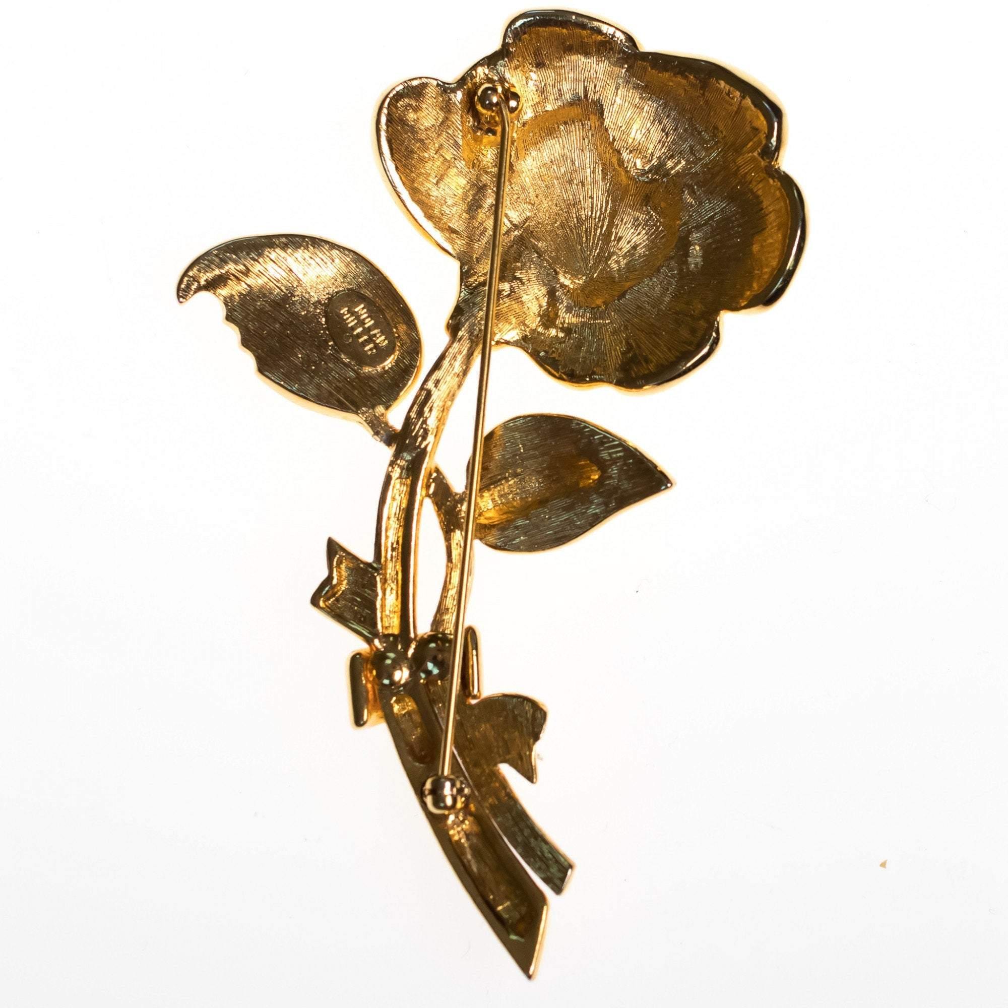 Vintage Huge Sparkling Crystal Rose Brooch by Nolan Miller by Nolan Miller - Vintage Meet Modern Vintage Jewelry - Chicago, Illinois - #oldhollywoodglamour #vintagemeetmodern #designervintage #jewelrybox #antiquejewelry #vintagejewelry