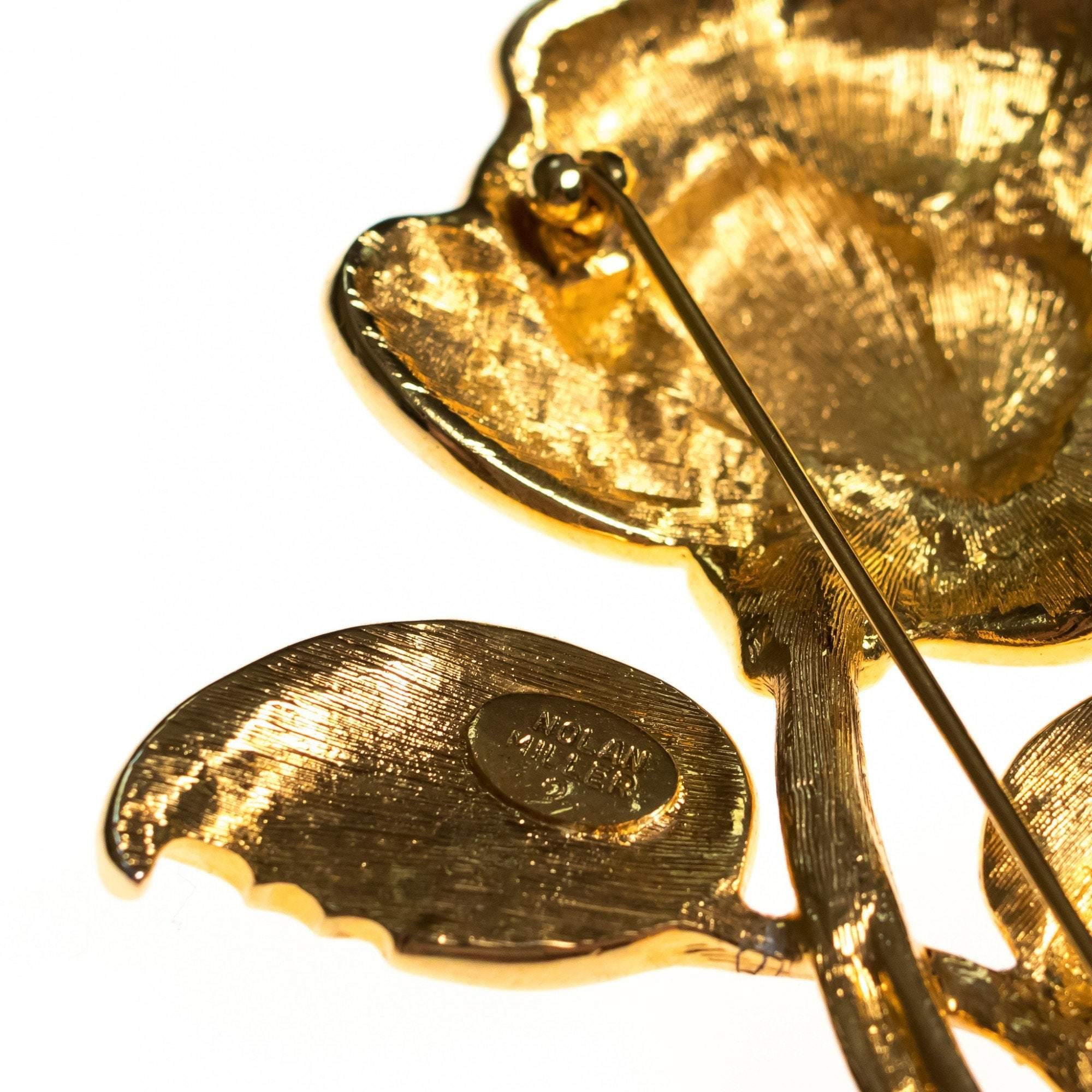 Vintage Huge Sparkling Crystal Rose Brooch by Nolan Miller by Nolan Miller - Vintage Meet Modern Vintage Jewelry - Chicago, Illinois - #oldhollywoodglamour #vintagemeetmodern #designervintage #jewelrybox #antiquejewelry #vintagejewelry