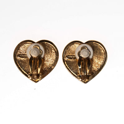 Vintage Avon Pearl and Diamante Crystal Heart Earrings by Avon - Vintage Meet Modern Vintage Jewelry - Chicago, Illinois - #oldhollywoodglamour #vintagemeetmodern #designervintage #jewelrybox #antiquejewelry #vintagejewelry